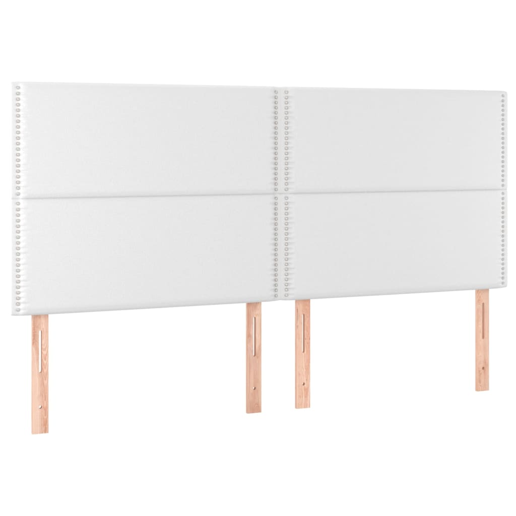 vidaXL Hoofdbord LED 180x5x118/128 cm kunstleer wit