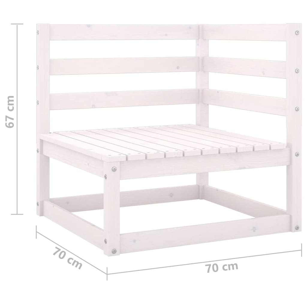 vidaXL Tuinhoekbanken 2 st massief grenenhout wit