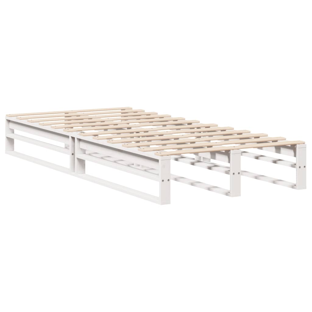 vidaXL Bedframe zonder matras massief grenenhout wit 90x200 cm