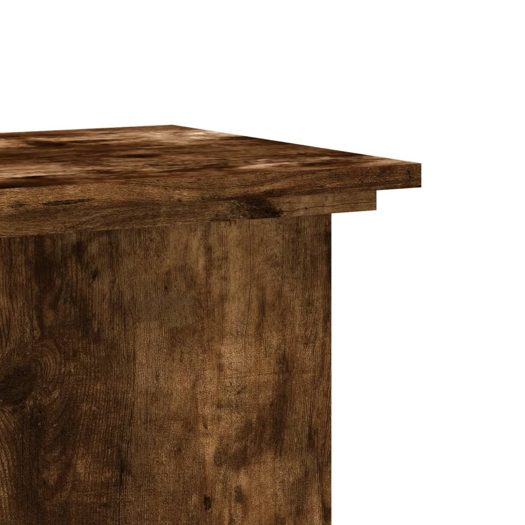 vidaXL Plantenstandaard 33x33x60 cm bewerkt hout gerookt eikenkleurig