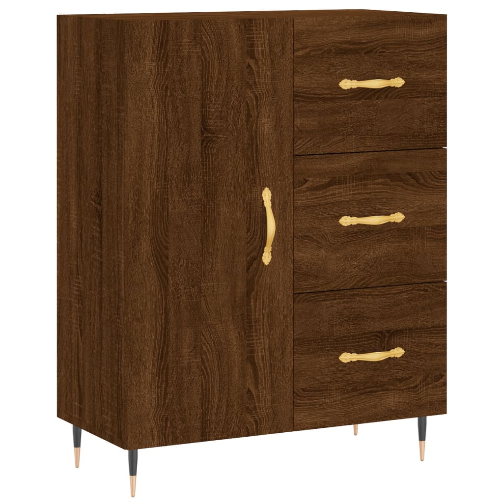 vidaXL Dressoir 69,5x34x90 cm bewerkt hout bruin eikenkleur