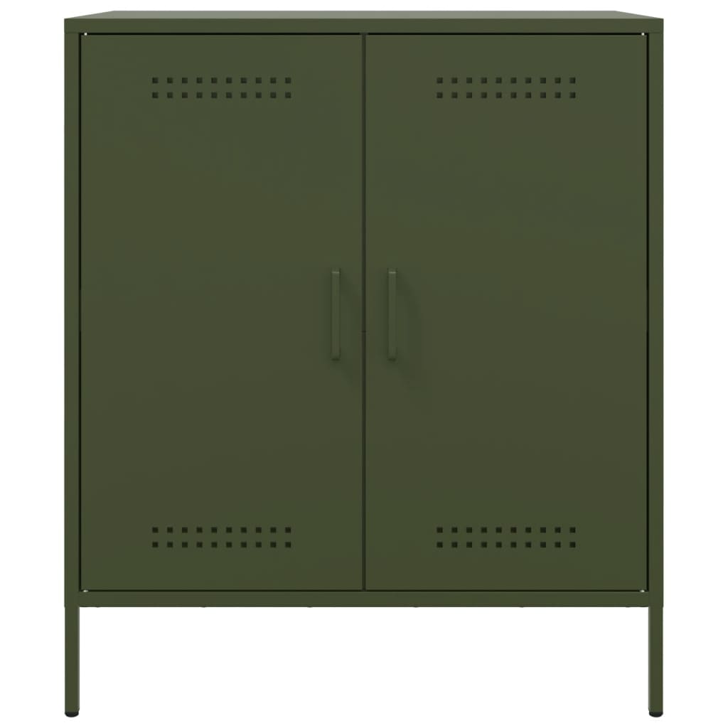 vidaXL Dressoir 68x39x79 cm staal olijfgroen