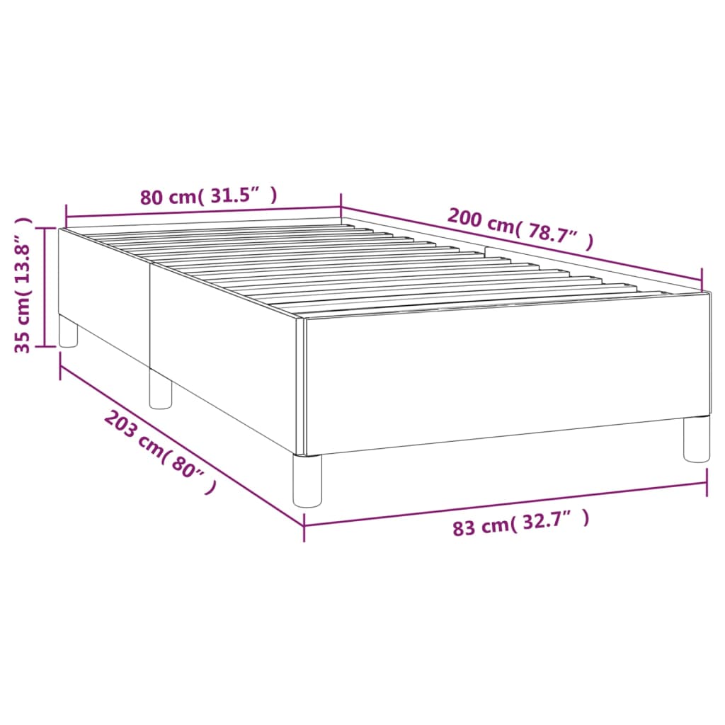 vidaXL Bedframe kunstleer wit 80x200 cm