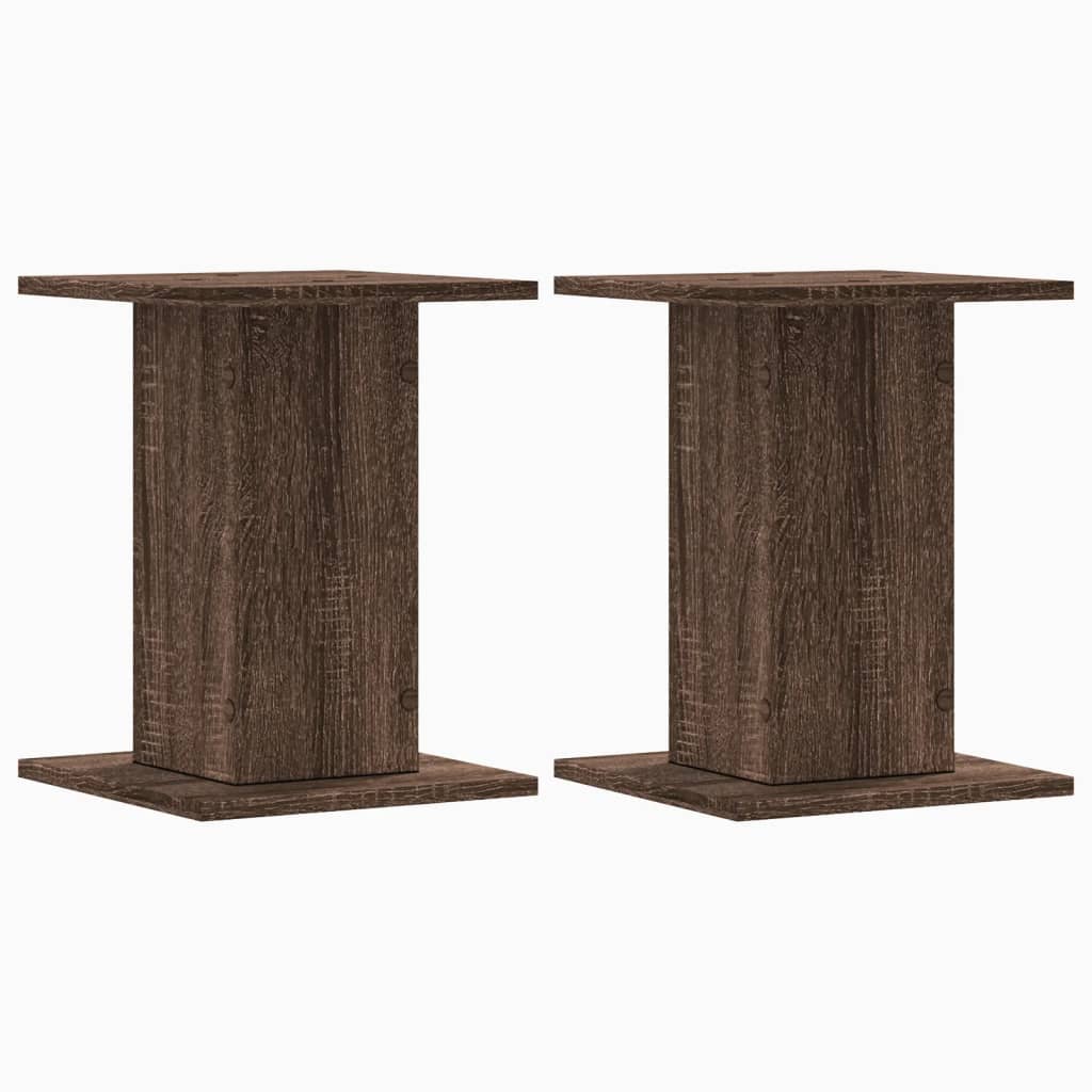 vidaXL Plantenstandaards 2 st 30x30x40 cm bewerkt hout bruin eiken