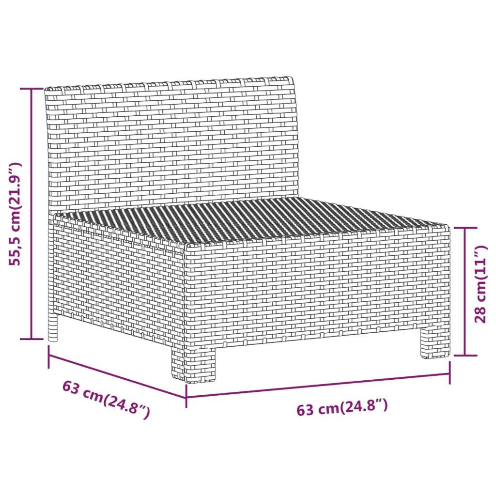 vidaXL 7-delige Loungeset met kussens poly rattan grijs