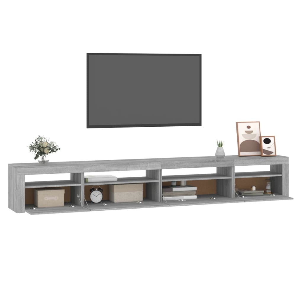 vidaXL Tv-meubel met LED-verlichting 270x35x40 cm grijs sonoma eiken