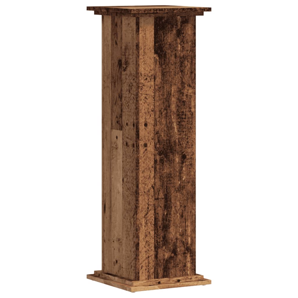 vidaXL Plantenstandaard 33x33x100 cm bewerkt hout oud houtkleurig