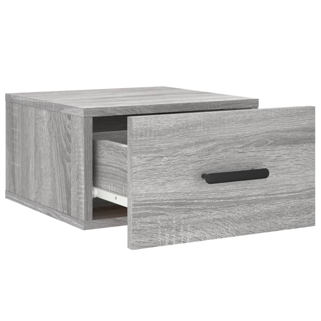 vidaXL Nachtkastjes 2 st wandgemonteerd 35x35x20 cm grijs sonoma eiken