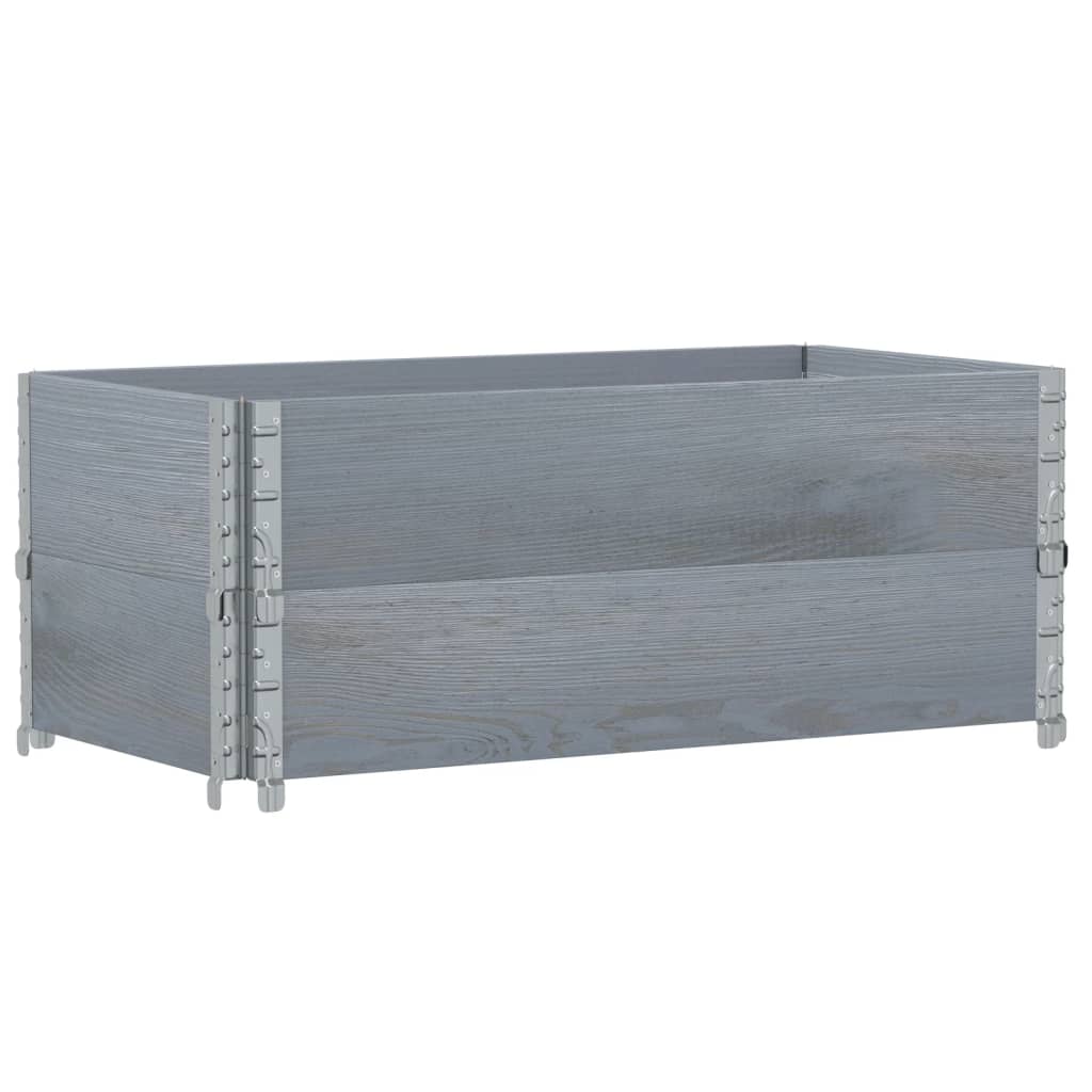 vidaXL Palletopzetranden 2 st 100x50 cm massief grenenhout grijs