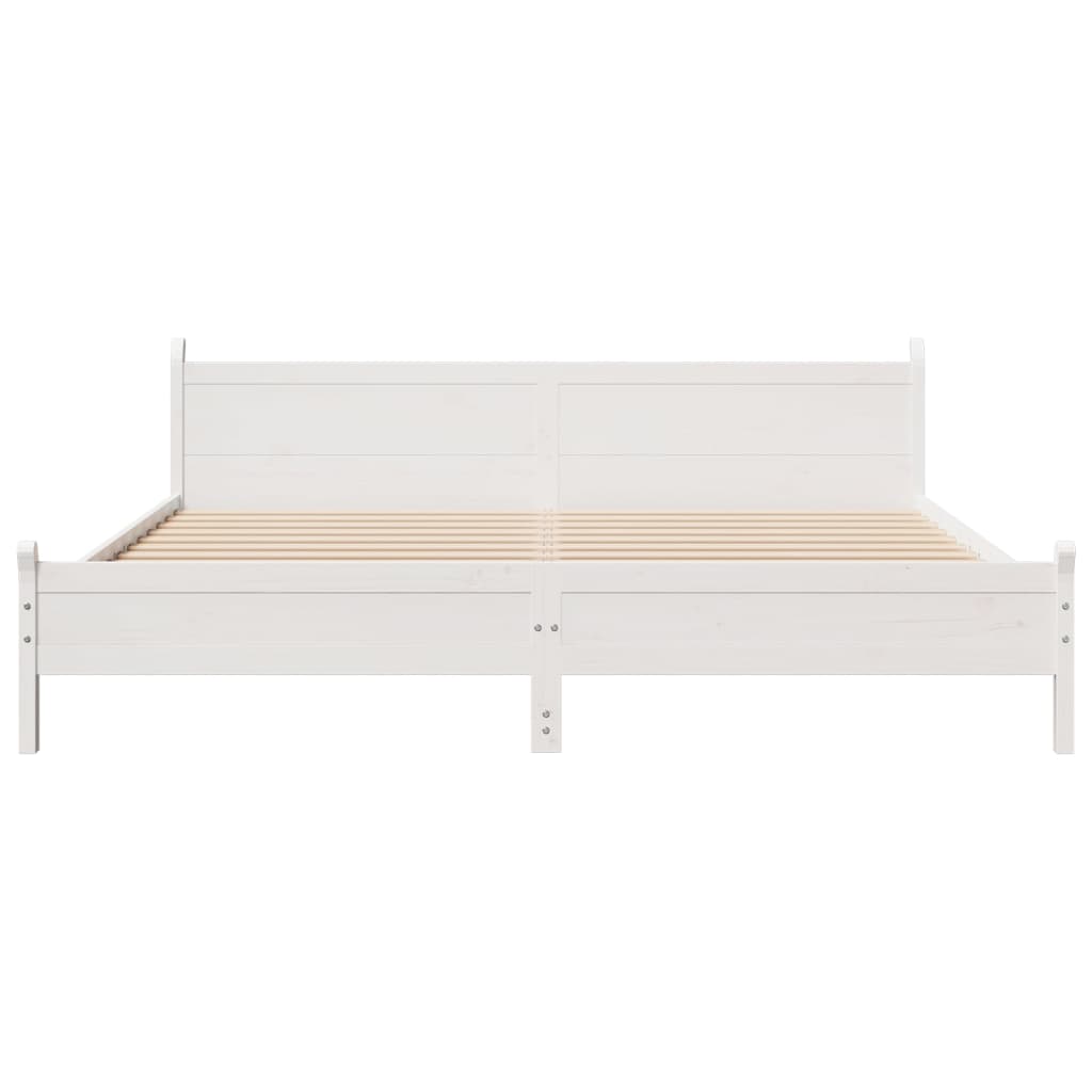 vidaXL Bedframe zonder matras massief grenenhout wit 180x200 cm