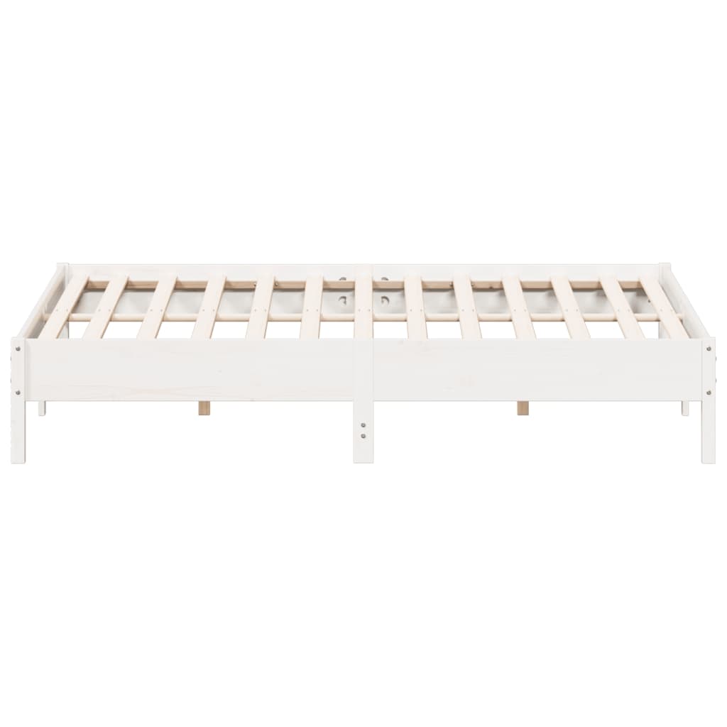 vidaXL Bedframe zonder matras massief grenenhout wit 200x200 cm