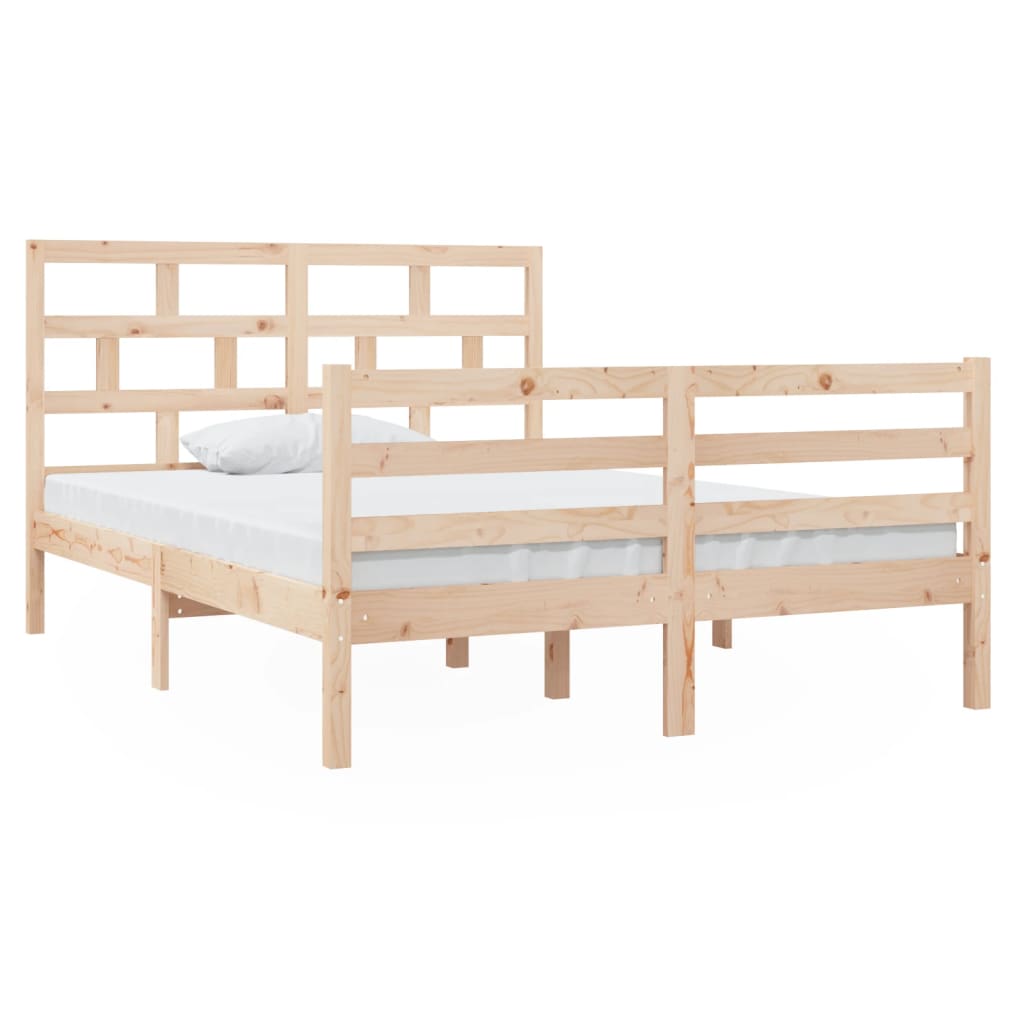 vidaXL Bedframe massief hout 135x190 cm