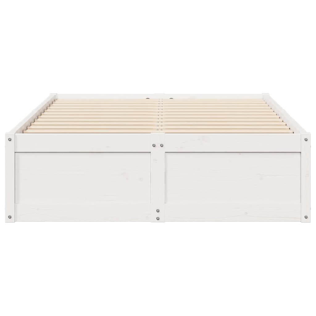 vidaXL Bedframe zonder matras massief grenenhout wit 120x190 cm