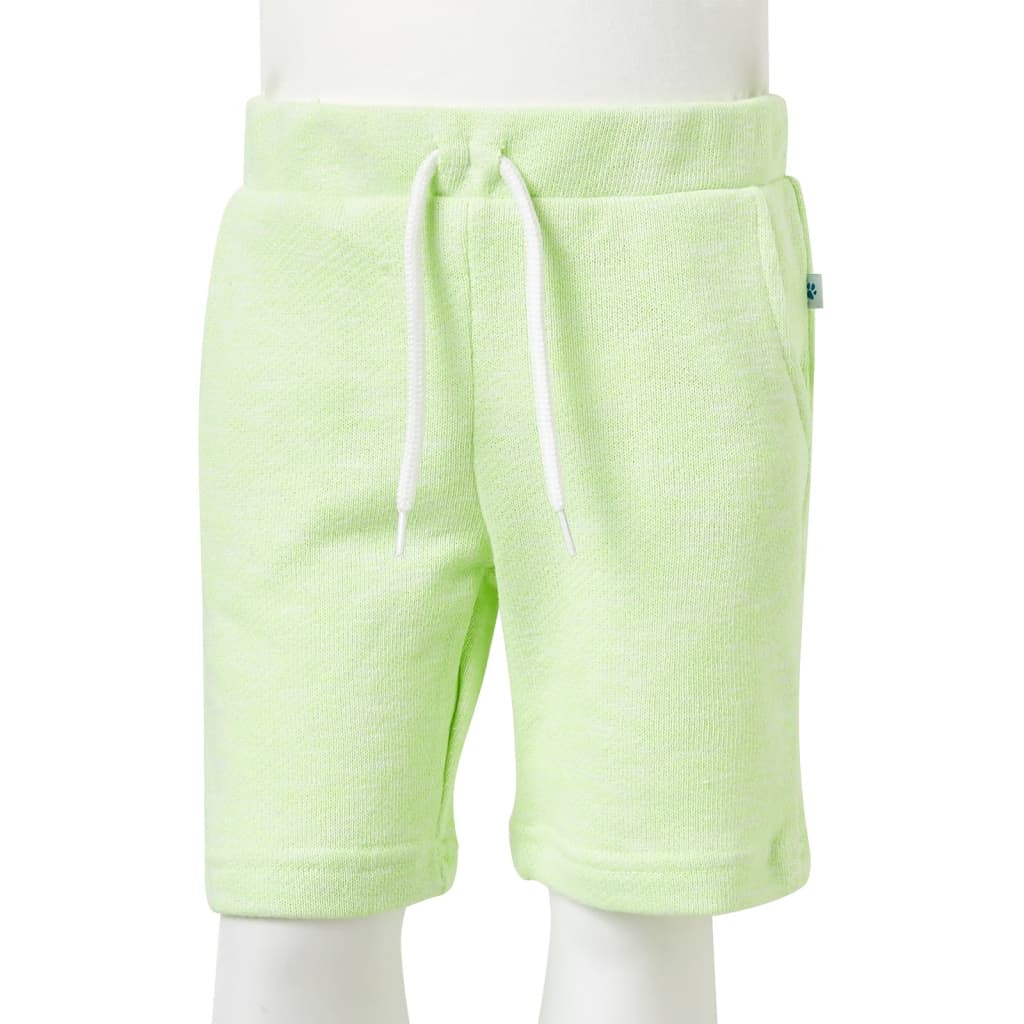 Kindershorts met trekkoord 116 neongeel