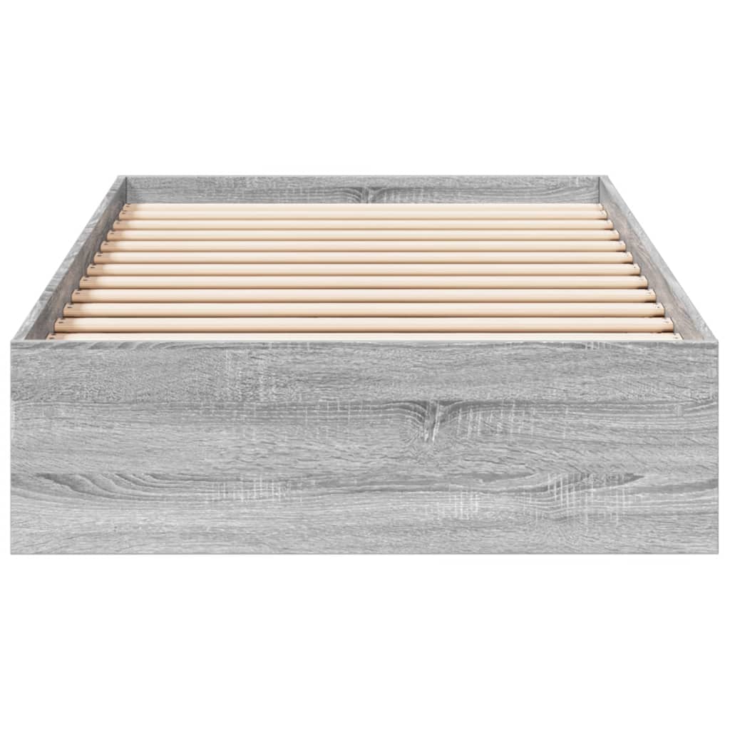 vidaXL Bedframe met lades bewerkt hout grijs sonoma eiken 75x190 cm