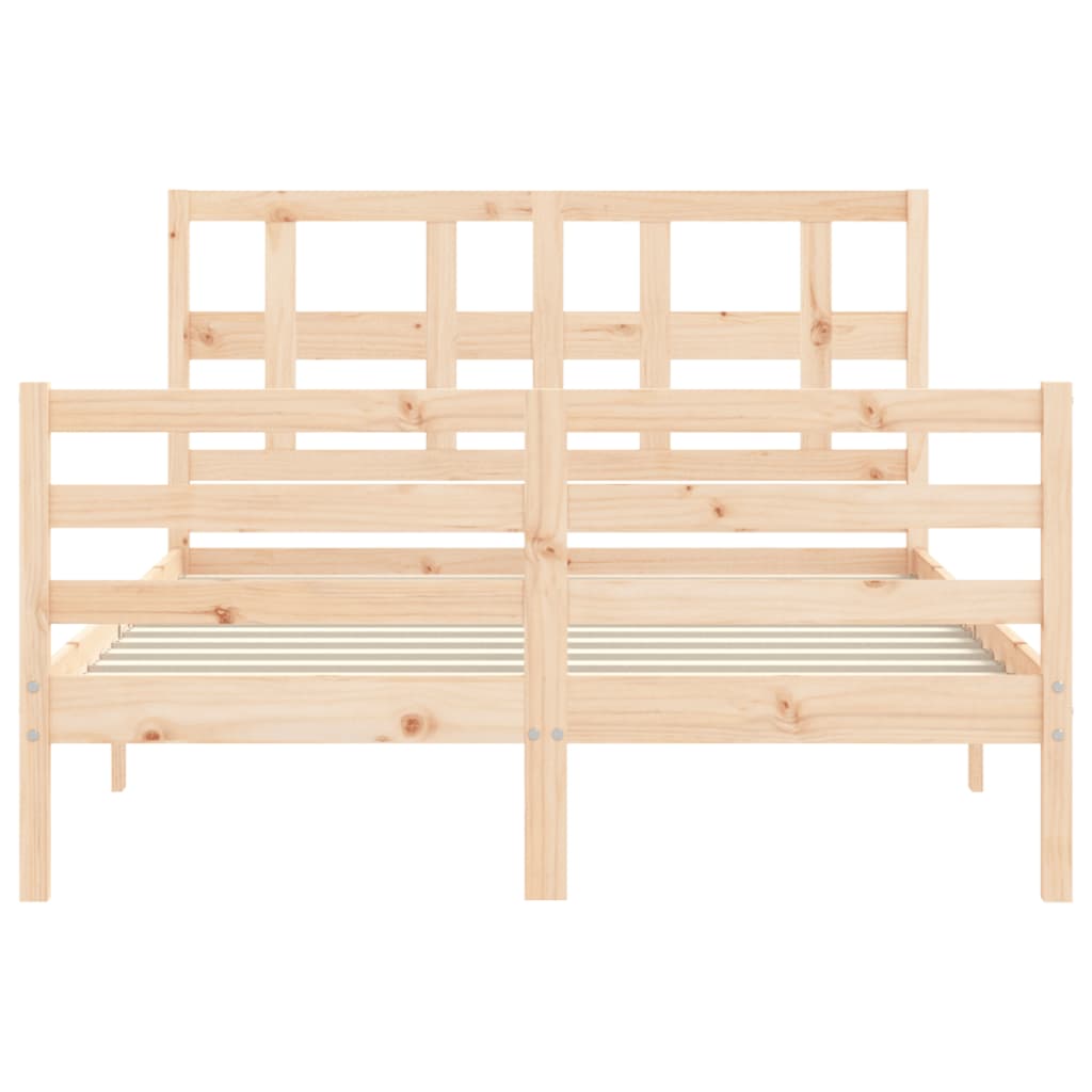 vidaXL Bedframe met hoofdbord massief hout 120x200 cm