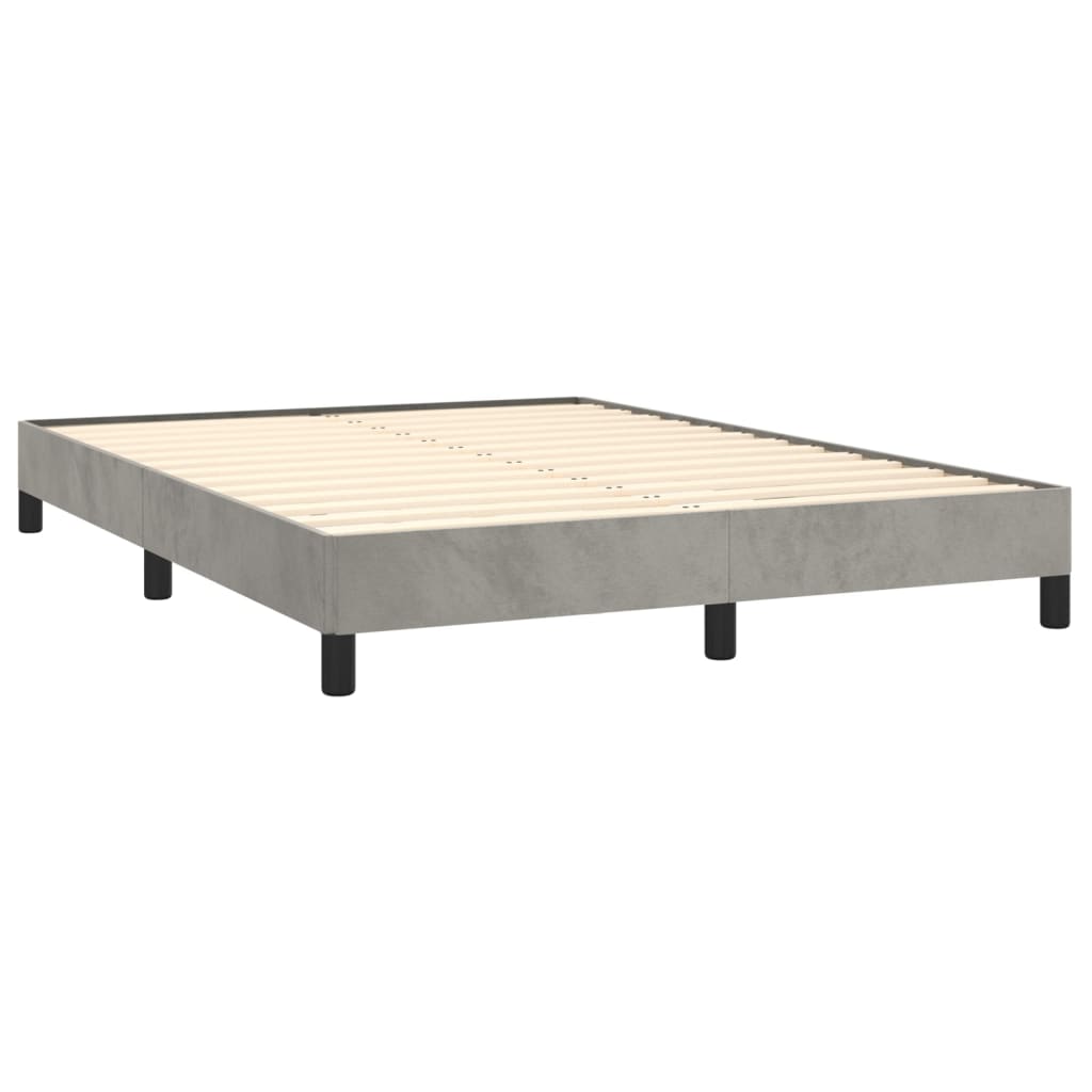 vidaXL Bedframe fluweel lichtgrijs 140x200 cm