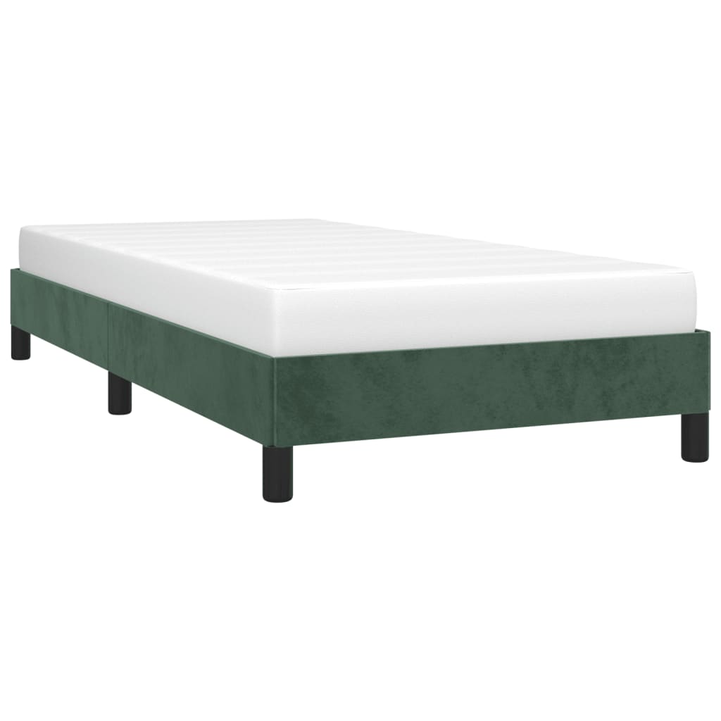 vidaXL Bedframe zonder matras 90x190 cm fluweel donkergroen