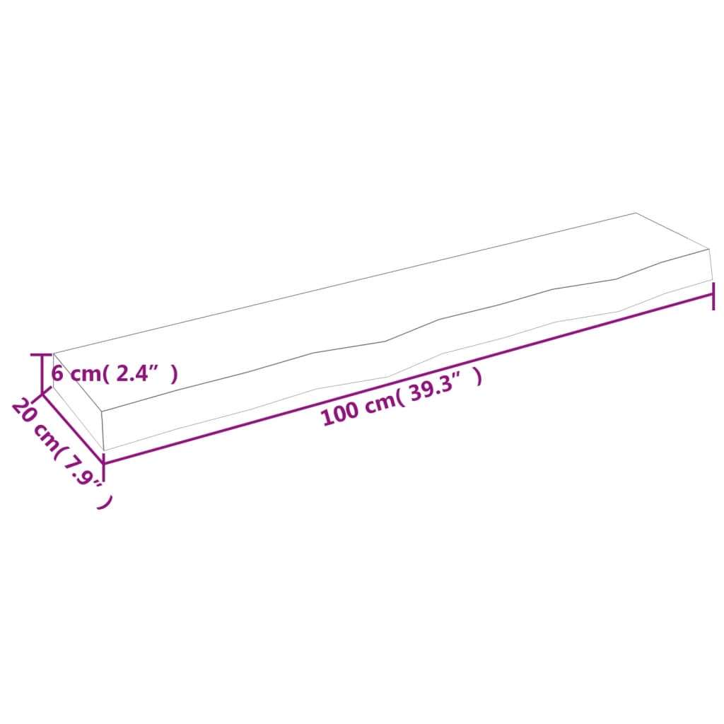 vidaXL Wandschap 100x20x6 cm behandeld massief eikenhout donkerbruin