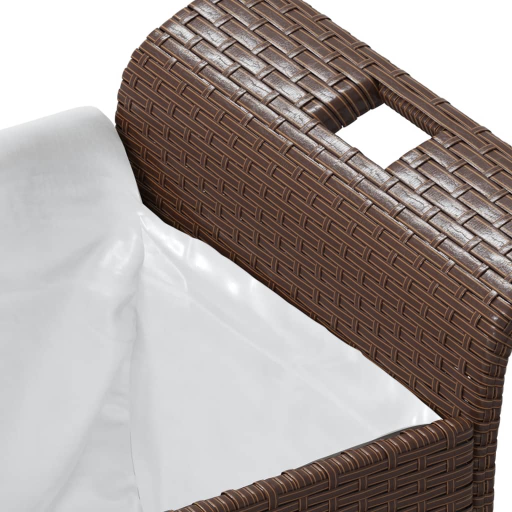 vidaXL Tuinbank met kussen 116x46x57 cm poly rattan bruin