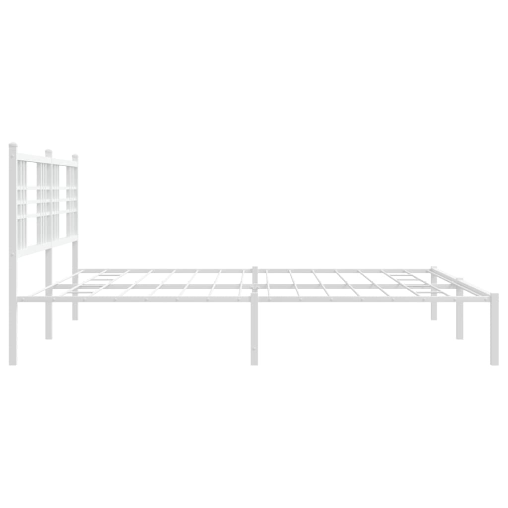 vidaXL Bedframe met hoofdbord metaal wit 183x213 cm