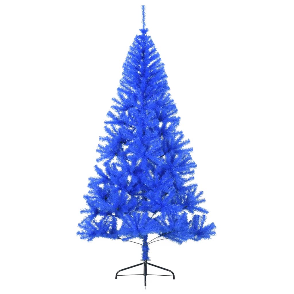 vidaXL Kunstkerstboom met standaard half 180 cm PVC blauw