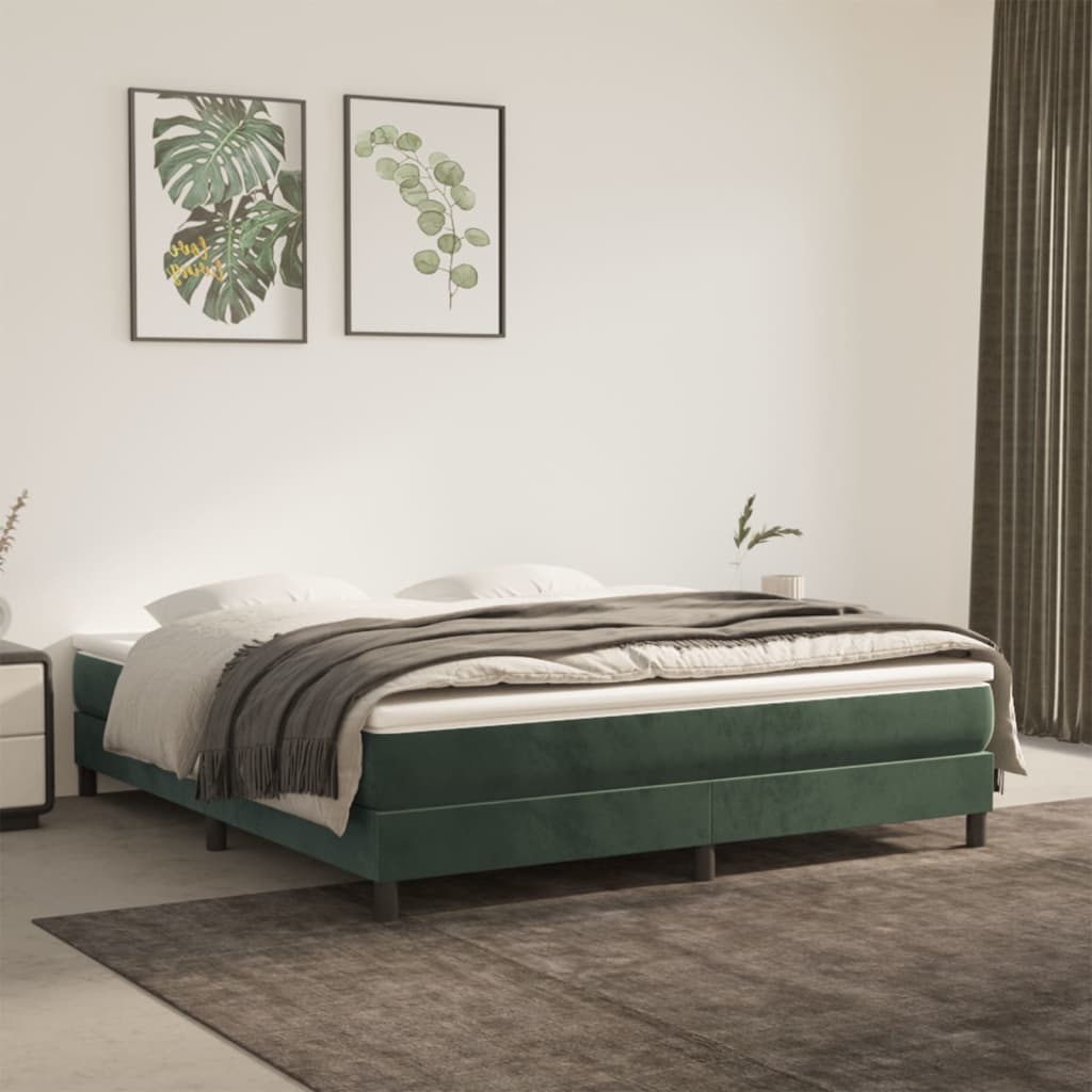 vidaXL Bedframe fluweel donkergroen 180x200 cm