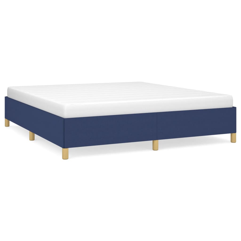 vidaXL Bedframe zonder matras stof blauw 160x200 cm