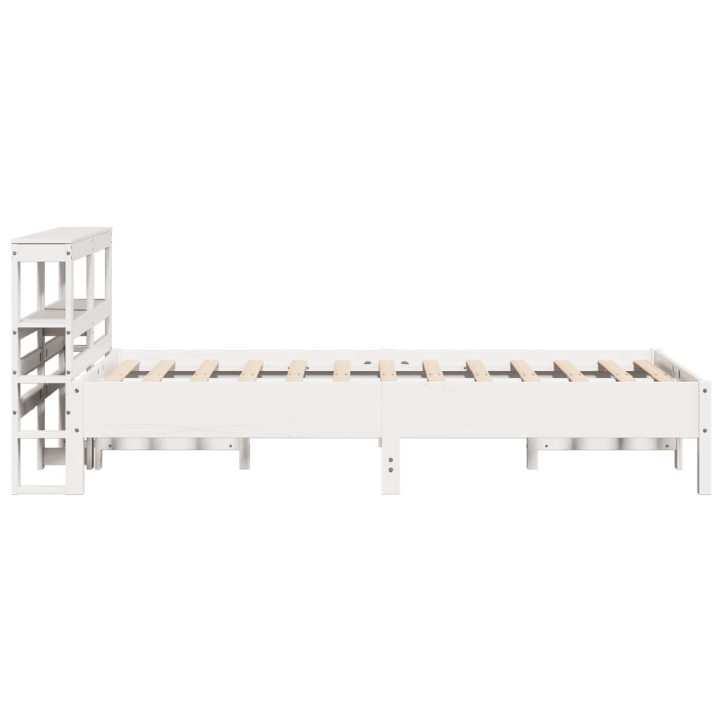 vidaXL Bedframe zonder matras massief grenenhout wit 90x200 cm