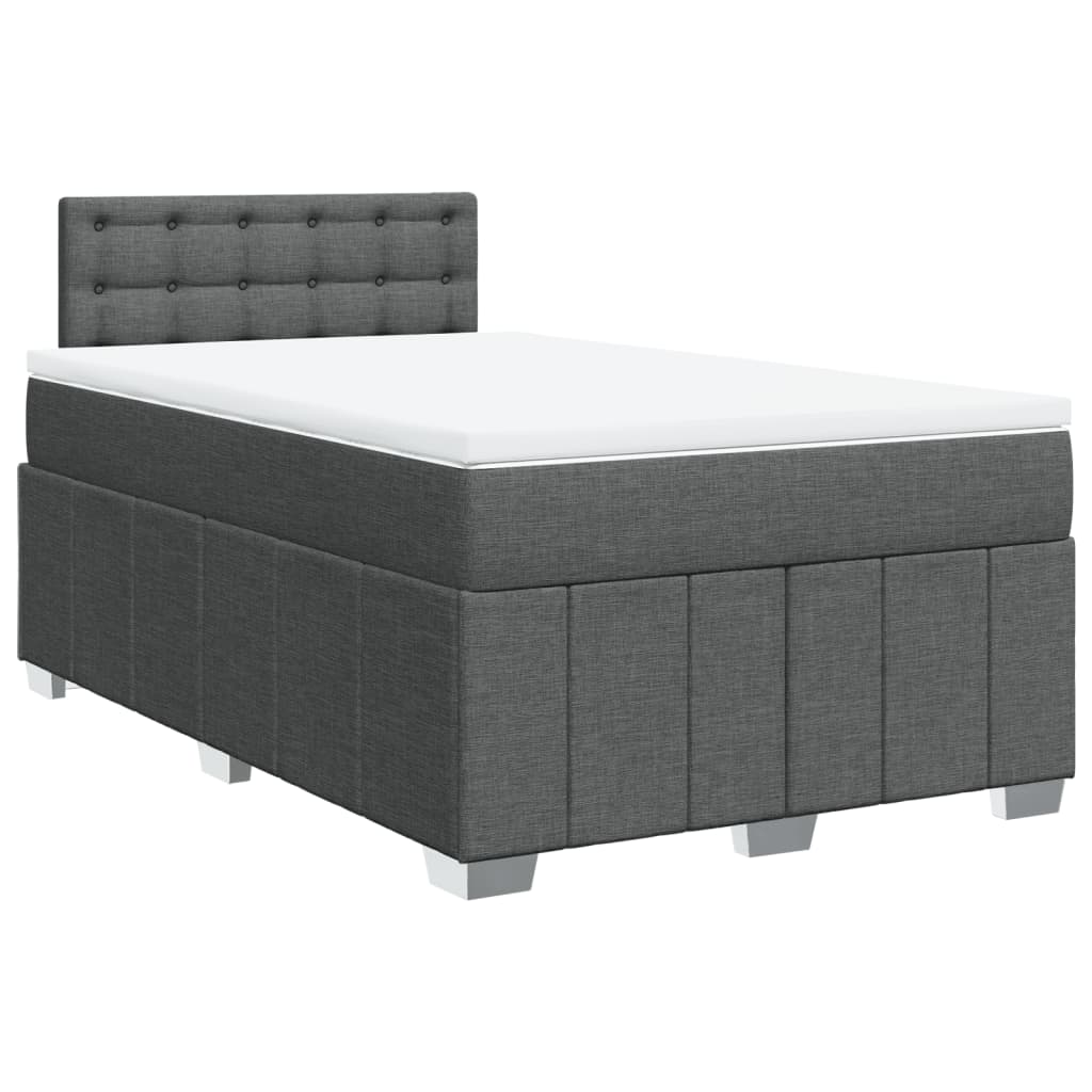 vidaXL Boxspring met matras stof donkergrijs 120x190 cm