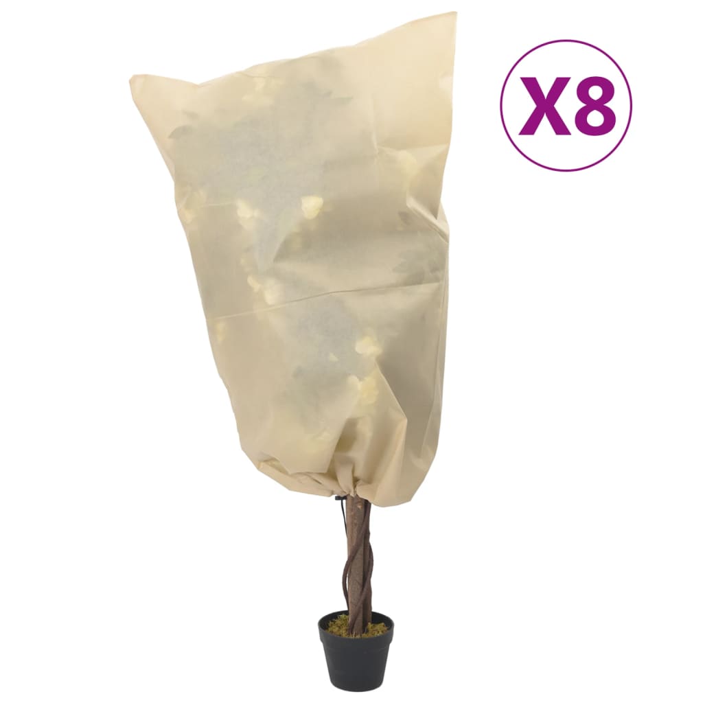 vidaXL Plantenhoezen met trekkoord 8 st 70 g/m² 0,8x1,2 m