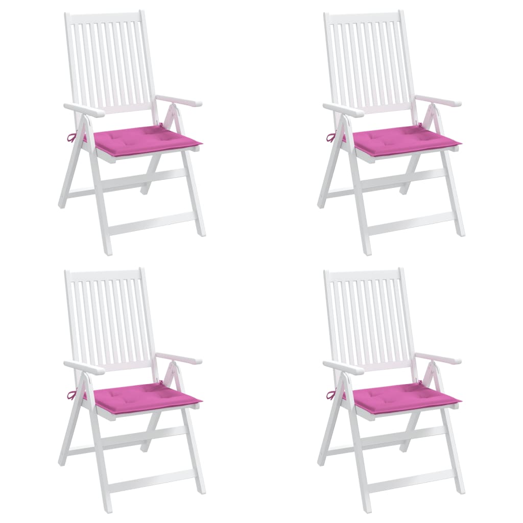 vidaXL Tuinstoelkussens 4 st 40x40x3 cm stof roze