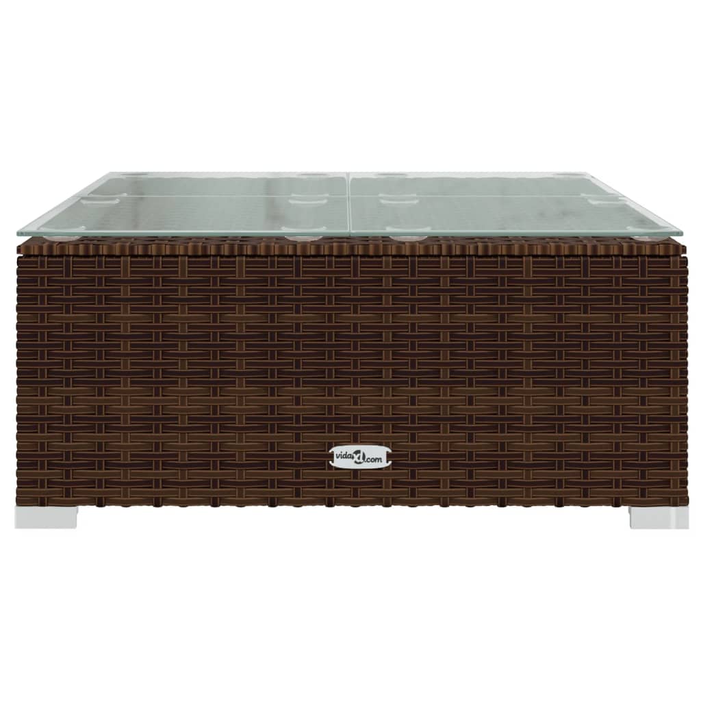 vidaXL 7-delige Loungeset met kussens poly rattan bruin