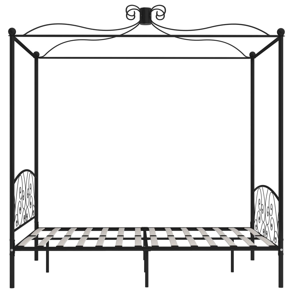 vidaXL Hemelbedframe metaal zwart 180x200 cm