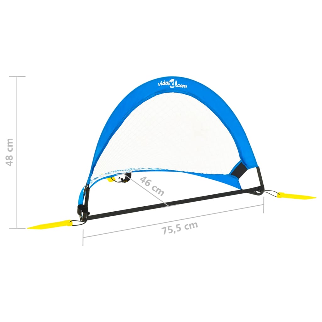 vidaXL 2 st Kindervoetbaldoelen met opbergtas 75,5x46x48 cm