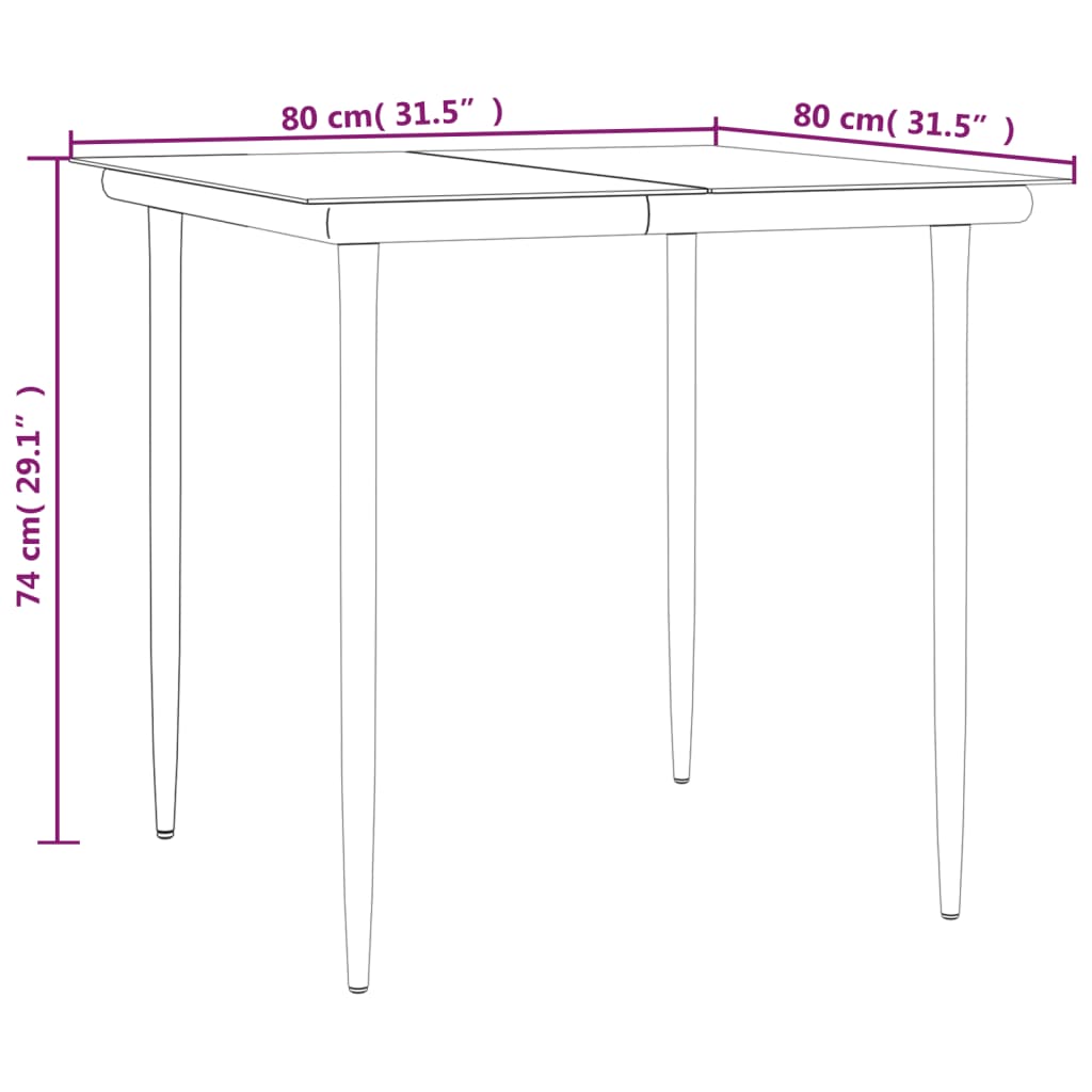 vidaXL 3-delige Tuinset poly rattan