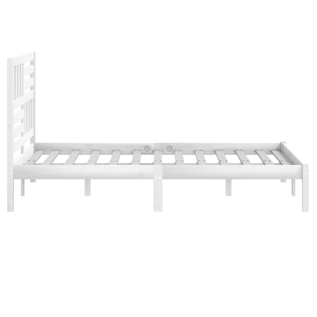 vidaXL Bedframe zonder matras massief grenenhout wit 150x200 cm