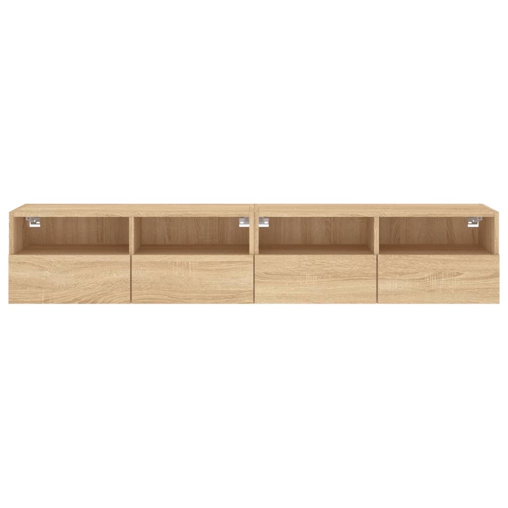 vidaXL Tv-wandmeubels 2 st 80x30x30 cm bewerkt hout sonoma eikenkleur