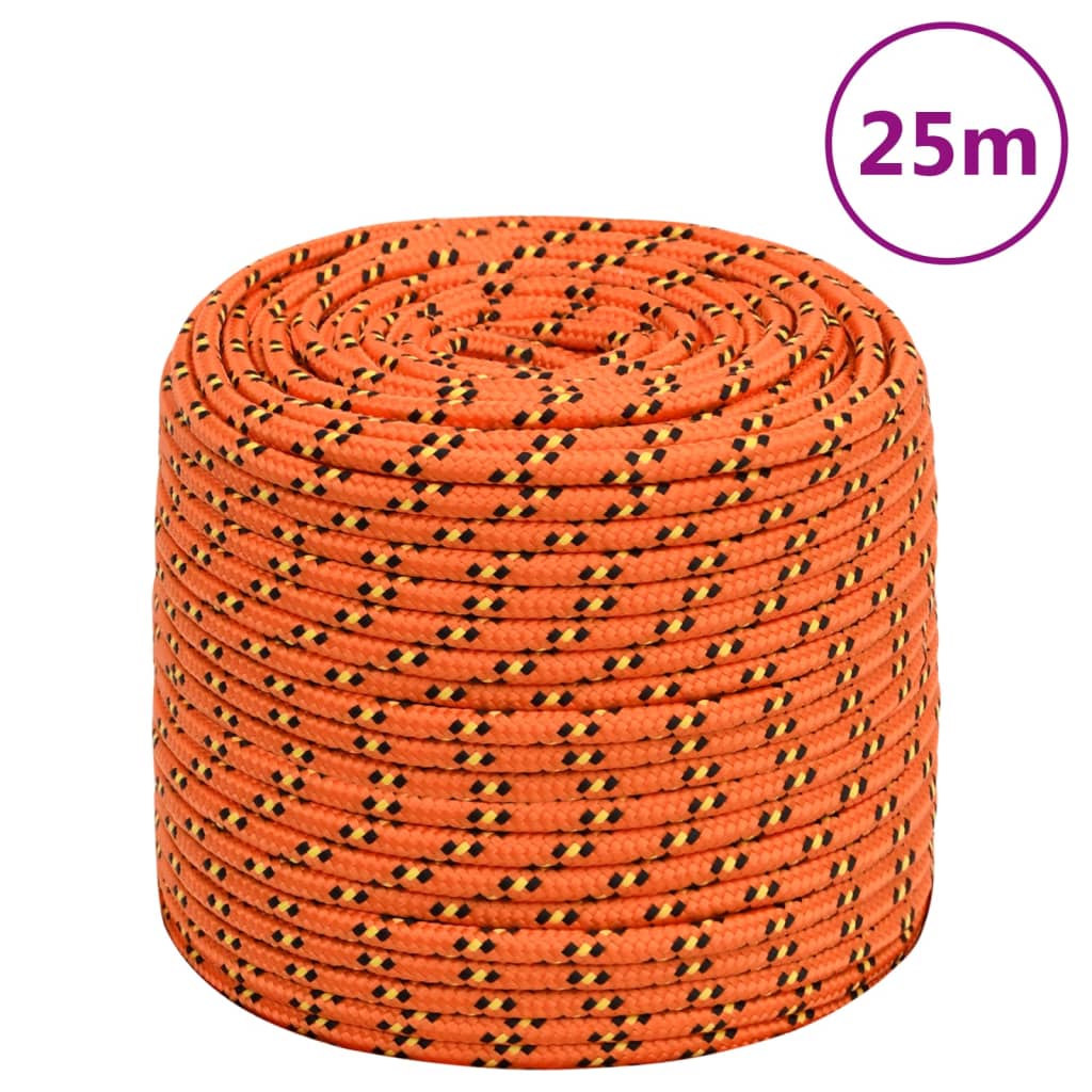 vidaXL Boottouw 8 mm 25 m polypropyleen oranje