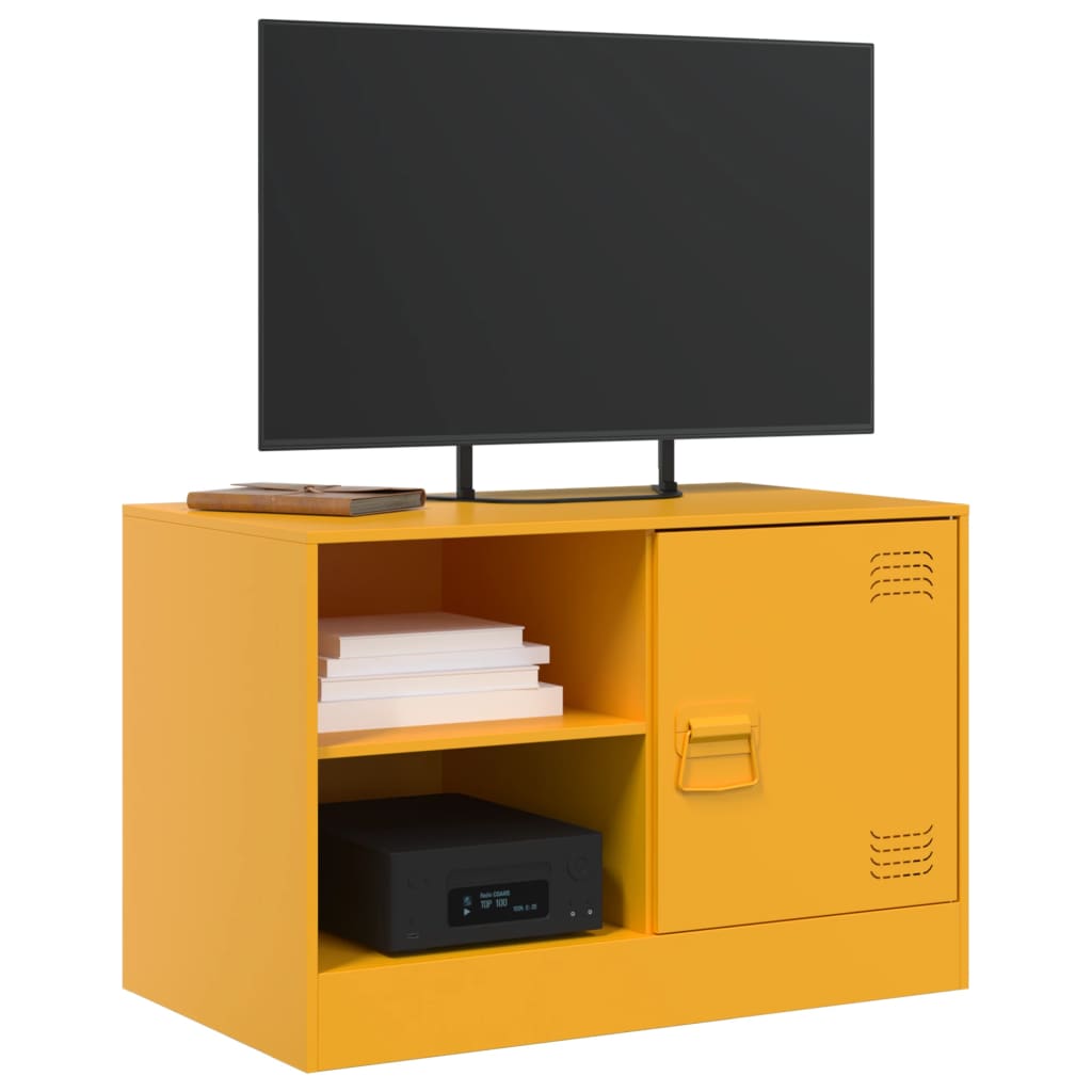 vidaXL Tv-meubel 67x39x44 cm staal mosterdgeel