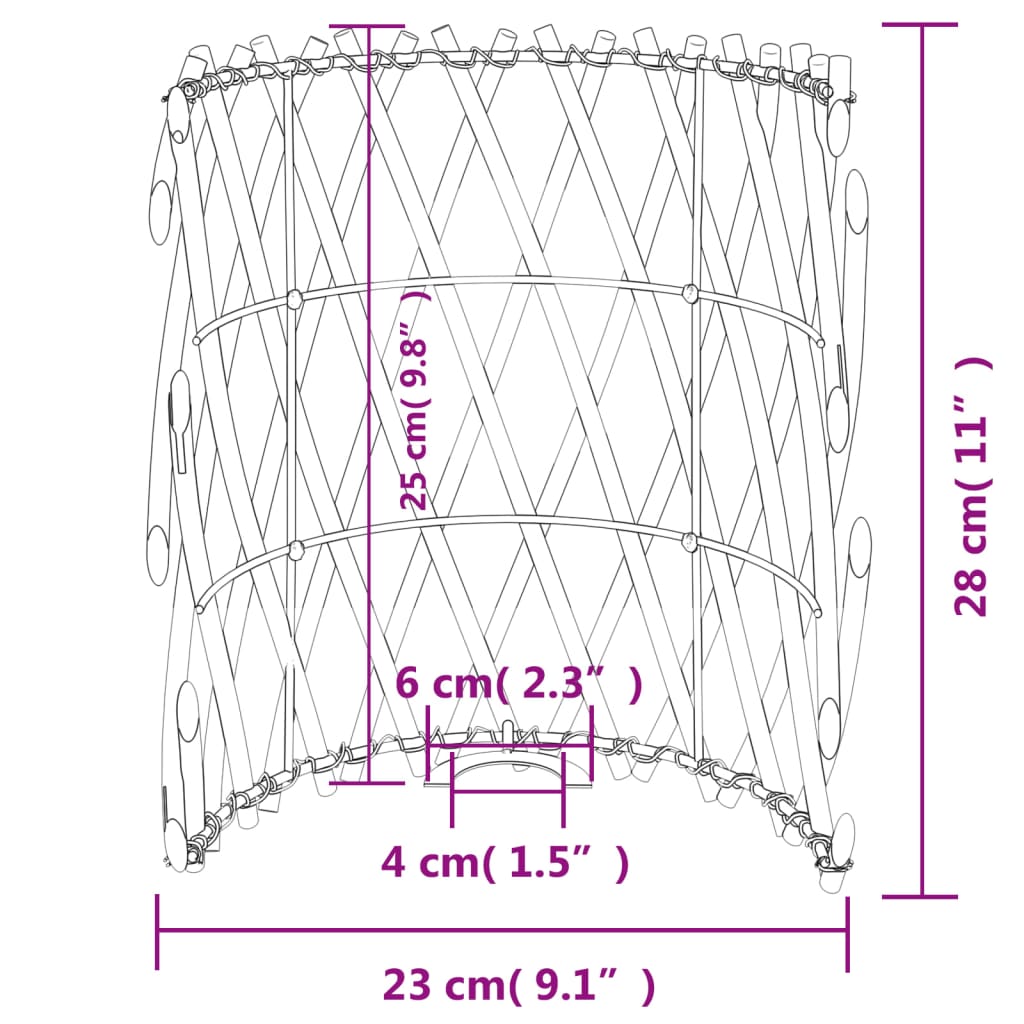 vidaXL Lampenkap Ø23x28 cm wicker