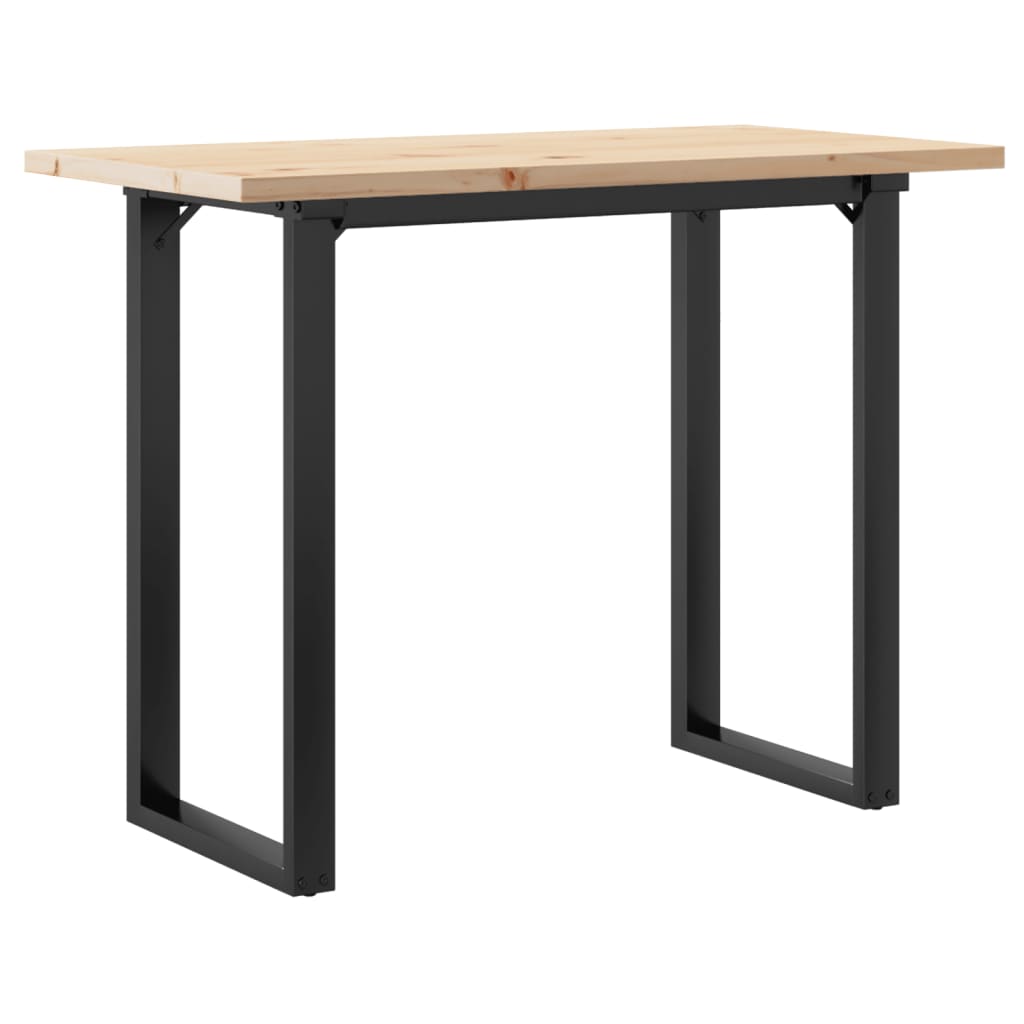 vidaXL Eettafel O-frame 100x50x75,5 cm massief grenenhout en gietijzer