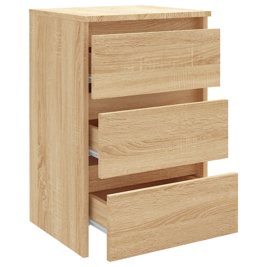 vidaXL Nachtkastje 40x35x62,5 cm bewerkt hout sonoma eikenkleurig