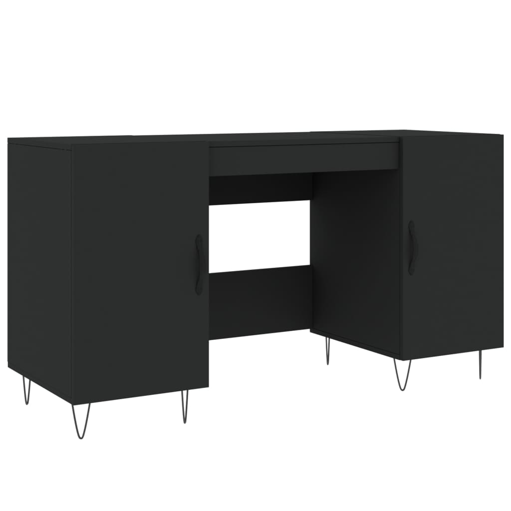 vidaXL Bureau 140x50x75 cm bewerkt hout zwart