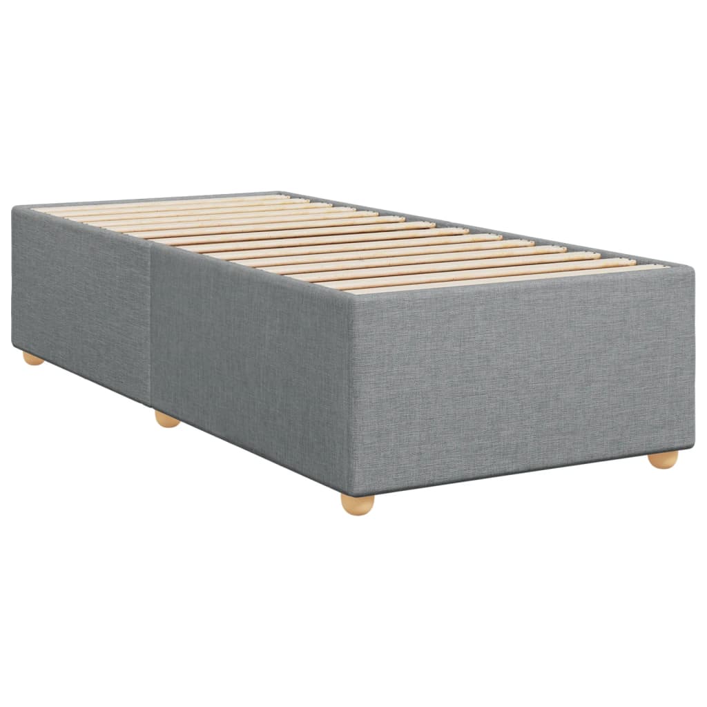 vidaXL Boxspring met matras stof lichtgrijs 90x200 cm