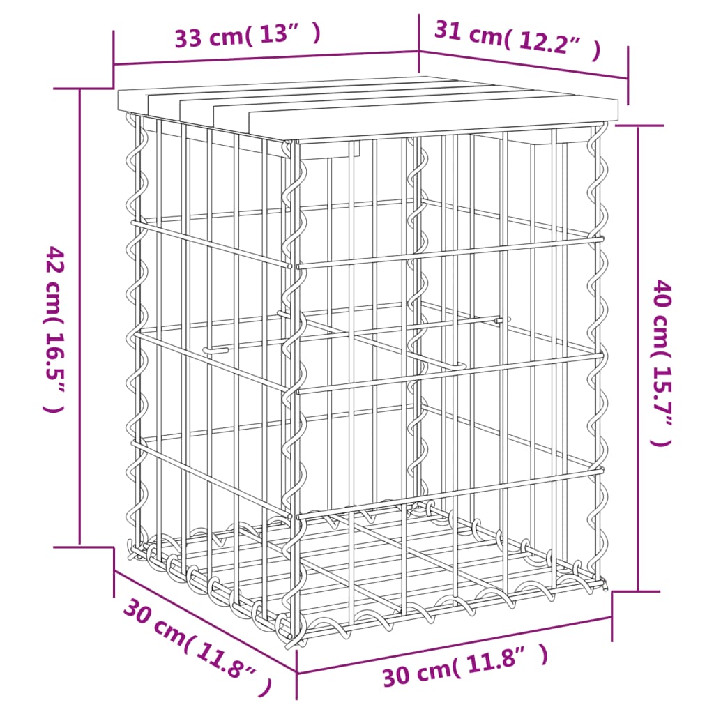 vidaXL Tuinbank schanskorfontwerp 33x31x42 cm geïmpregneerd grenenhout