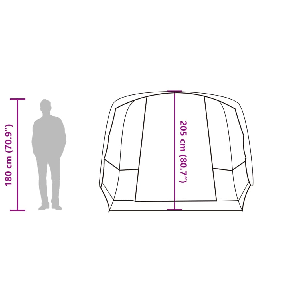 vidaXL Tunneltent 4-persoons waterdicht grijs en oranje