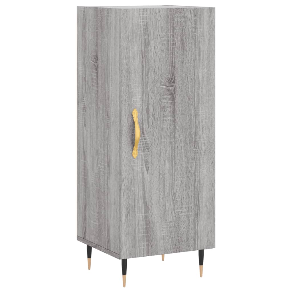 vidaXL Hoge kast 34,5x34x180 cm bewerkt hout grijs sonoma eikenkleurig