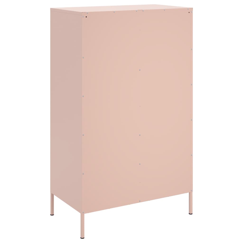 vidaXL Hoge kast 68x39x113 cm staal roze