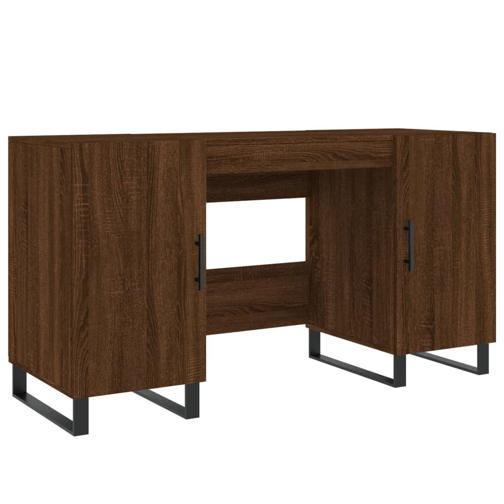 vidaXL Bureau 140x50x75 cm bewerkt hout bruin eikenkleur